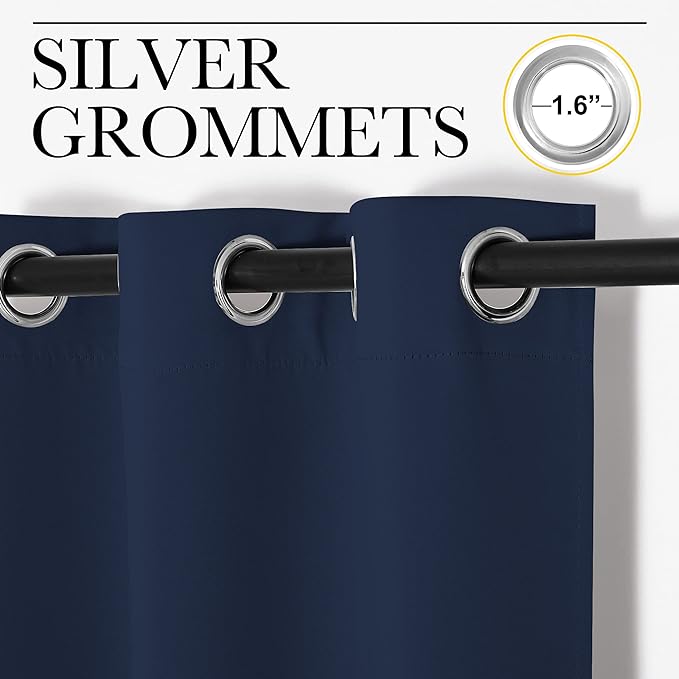NICETOWN Navy Blackout Curtains 102" Long - Image 3