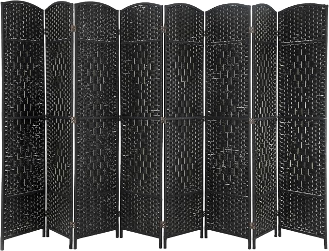Room Divider 8 Panel Folding Privacy Divider 6 Ft Indoor Wall Divider Portable by FDW