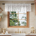 Rinwoc White Lace Semi-Sheer Valance Curtains – Vintage Floral Lace by Rinwoc
