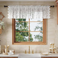 Rinwoc White Lace Semi-Sheer Valance Curtains – Vintage Floral Lace by Rinwoc