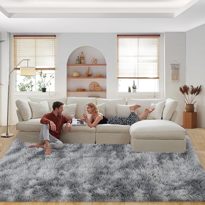 Area Rugs 9x12 Living Room, Ultra Soft Shaggy Fluffy Rug - Image 2