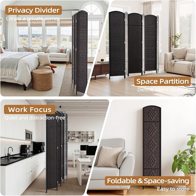 HALLYBEE Room Divider for Space Separation, Room Dividers and Folding Privacy - Image 7