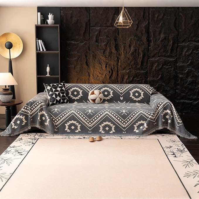 VClife Aztec Geometric Chenille Couch Cover Washable Sofa Cover - Image 7