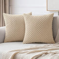 MIULEE Pack of 2 Decorative Throw Pillow Covers 16x16 Inch Soft Boho Striped by MIULEE