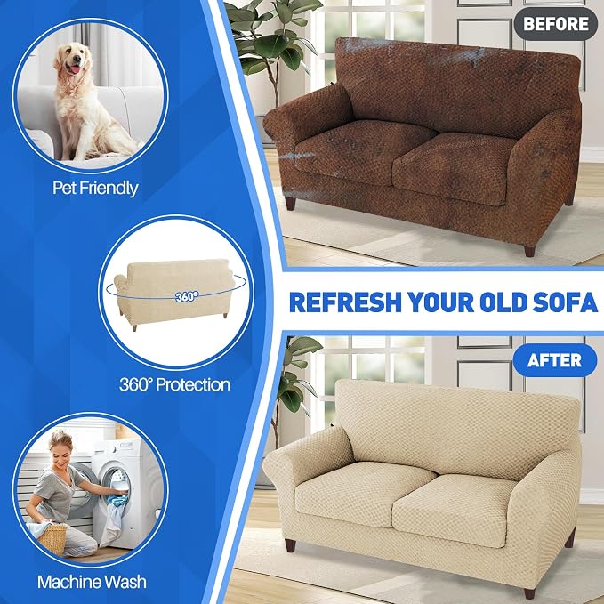 MAXIJIN 3 Piece Stretch Couch Covers - Image 5