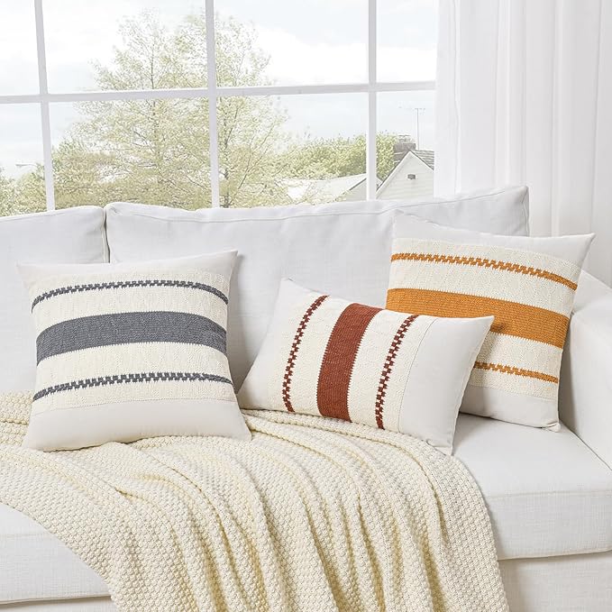 Fancy Homi Set of 1 Mustard Yellow Fall Decorative Throw Pillow Cover 18x18 Inch - Image 7