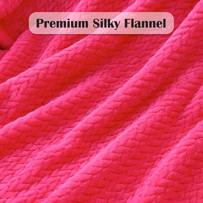 NEWCOSPLAY Super Soft Queen Blanket Dark Rose Red Premium Silky Flannel Fleece - Image 5