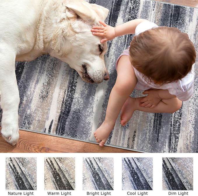 Lansny Modern Abstract Runner Rug 3x10 - Image 3
