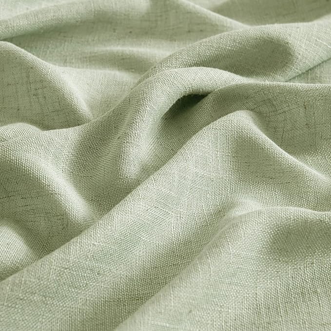 MIULEE Sage Green Linen Curtains 72 Inch Length - Image 4