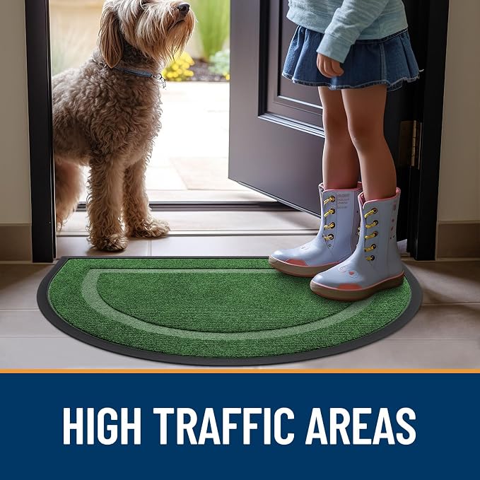 OLANLY Half Circle Door Mat Indoor Outdoor Entrance Welcome, Waterproof - Image 7