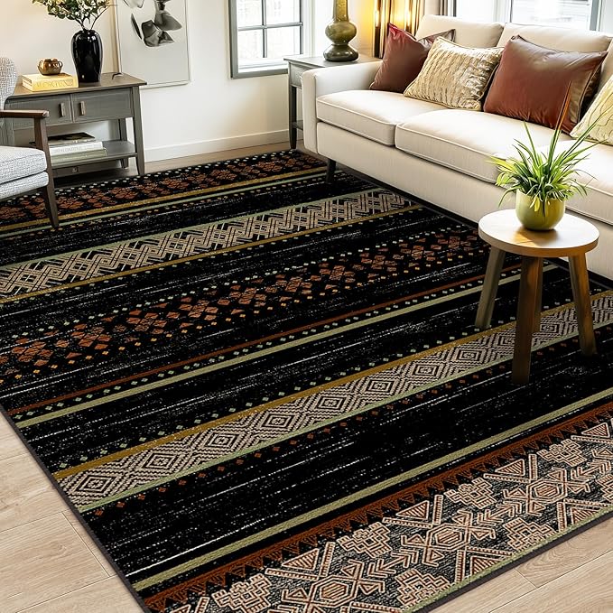 BESTSWEETIE 5x7 Area Rugs for Living Room Washable Moroccan Farmhouse Neutral - Image 3