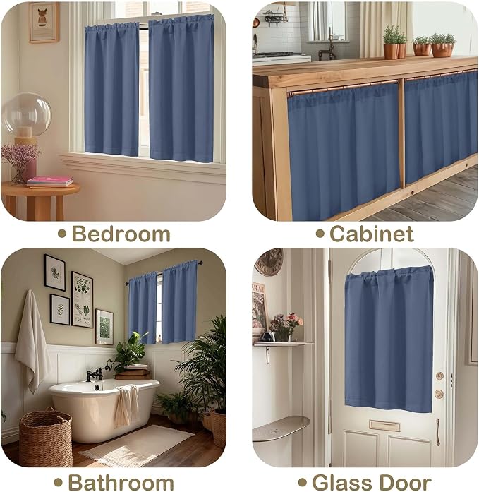 OVZME Demin Blue Blackout Curtains - Image 5