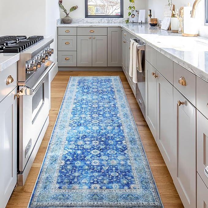 Rugcomf Runner Rug 2'6''x8' Hallway Washable Boho Soft Area Rug Non-Slip Faux by Rugcomf