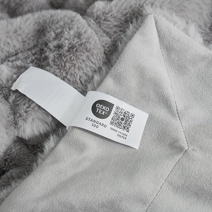 Cozy Bliss Deluxe Sheared Rabbit Faux Fur Throw Blanket, Soft Fuzzy High-Low - Image 6