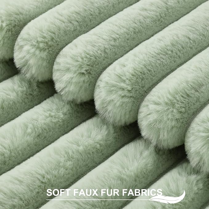 Pallene Faux Fur Plush Spring Throw Pillow Covers 22x22 Set of 2, Luxury Soft - Image 2