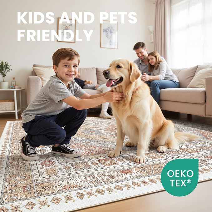 zesthome 12x15 Area Rugs, Large Washable Rug, Ultra-Thin Stain Resistant Rugs - Image 7