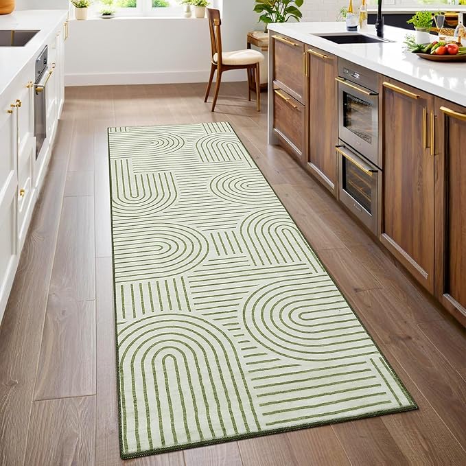 ROYHOME Modern Rug 2x6 Runners for Hallways, Abstract Kitchen Runner Rugs Non by ROYHOME