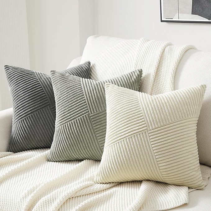 Topfinel Set of 2 LightGrey Decorative Throw Pillow Covers 20x20 Inch - Image 6