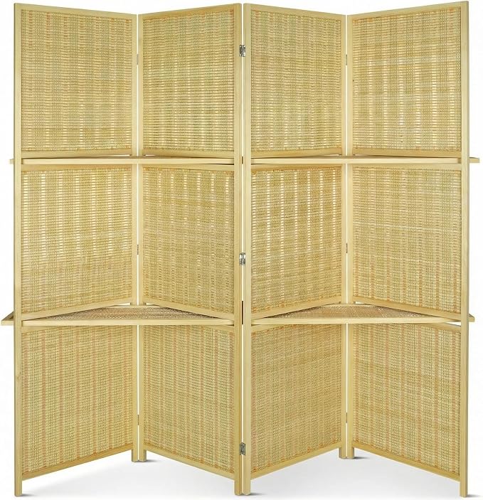 Bluecat 4 Panel Bamboo Room Divider by Unknown