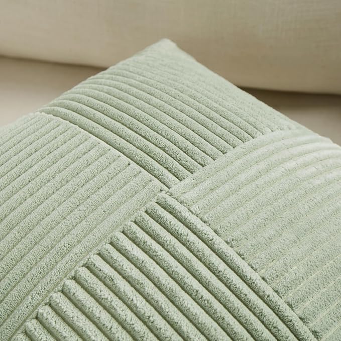 Fancy Homi 2 Packs Sage Green Lumbar Decorative Throw Pillow Covers 12x20 Inch - Image 3