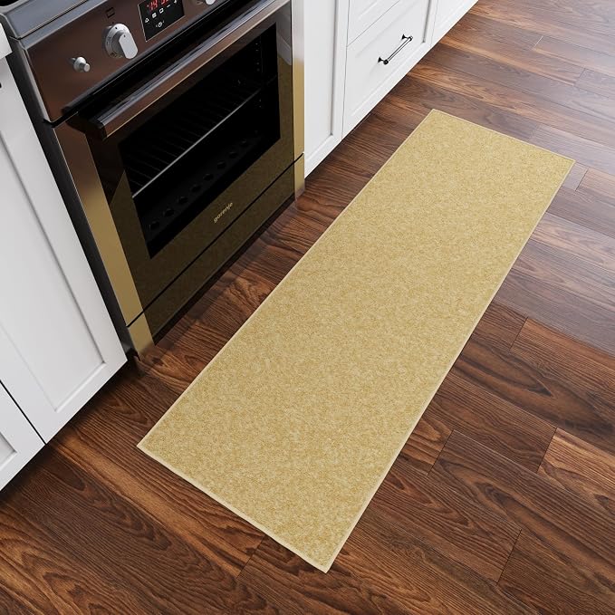 Ottomanson Hallway Runner Rug 1'10" x 6' Non Slip Solid Area Rugs Easy to Clean by Ottomanson