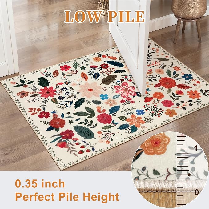 Tangsoo 5x7 Area Rug for Living Room Bedroom, Non Slip Machine Washable Boho - Image 4
