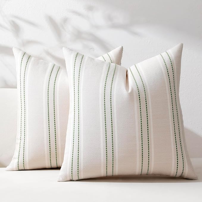 Hckot Spring Throw Pillow Covers 22x22 Set of 2 Grass Green Pillow Covers by Hckot