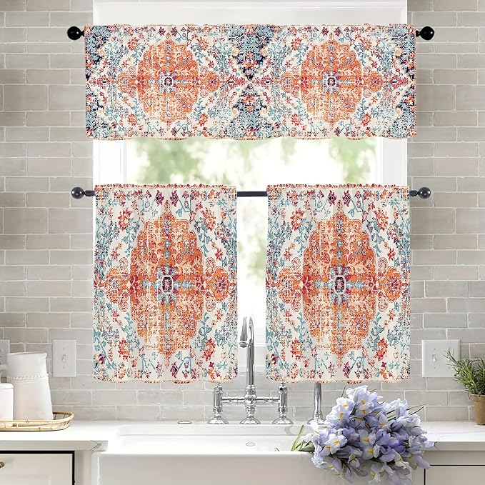 Boho Kitchen Curtains Colorful Bohemian Style Design - Image 4