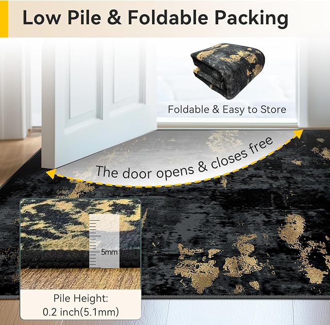 Washable Area Rugs 3'x5' Non-Slip Modern Abstract Soft - Image 5