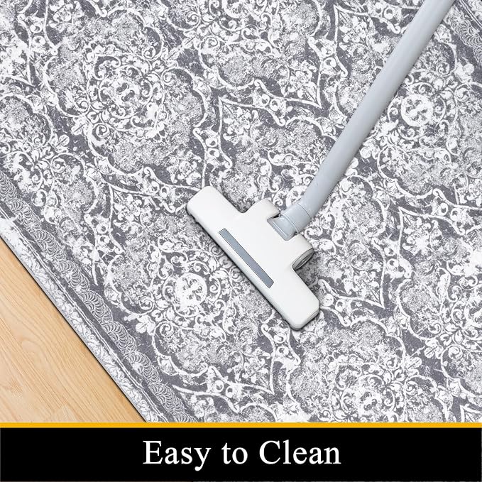 Vaukki Living Room Rug, Vintage Shaggy Soft Laundry Rug, Non Slip Kitchen Area - Image 5