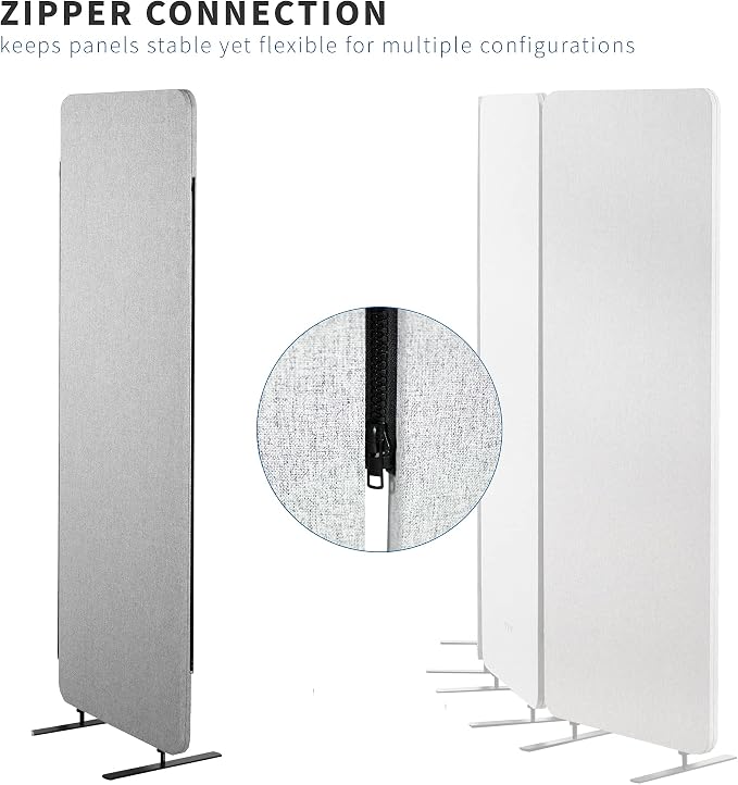 VIVO Freestanding 24 x 66 inch Privacy Panel, Cubicle Divider, Acoustic Wall - Image 3