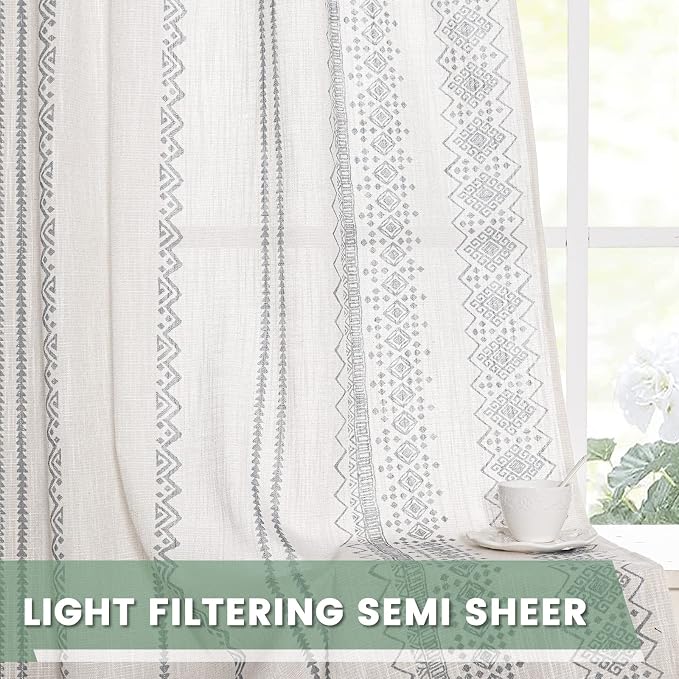 MEETSKY Boho Curtains 84 Inches Long Curtains - Image 6