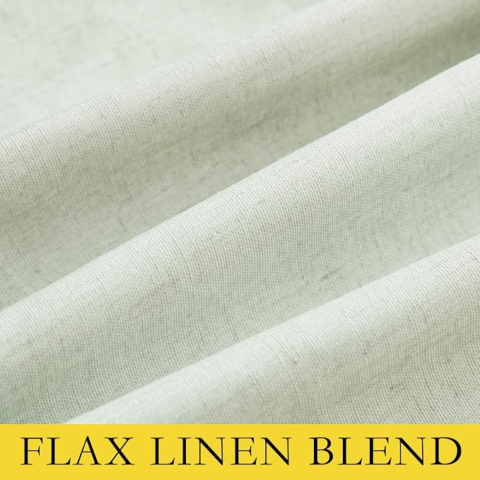 NICETOWN Sage Green Blackout Linen Curtains 95" Long, 2 Pieces, Bronze Grommet - Image 8