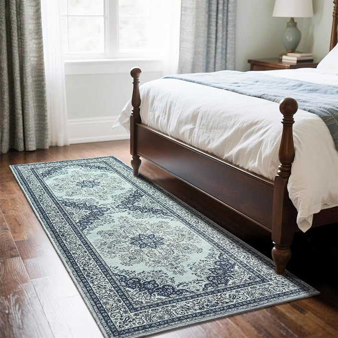 Runner Rug for Bedroom, 2x6 Non-Slip Vintage Area Rug, Machine Washable Boho - Image 5