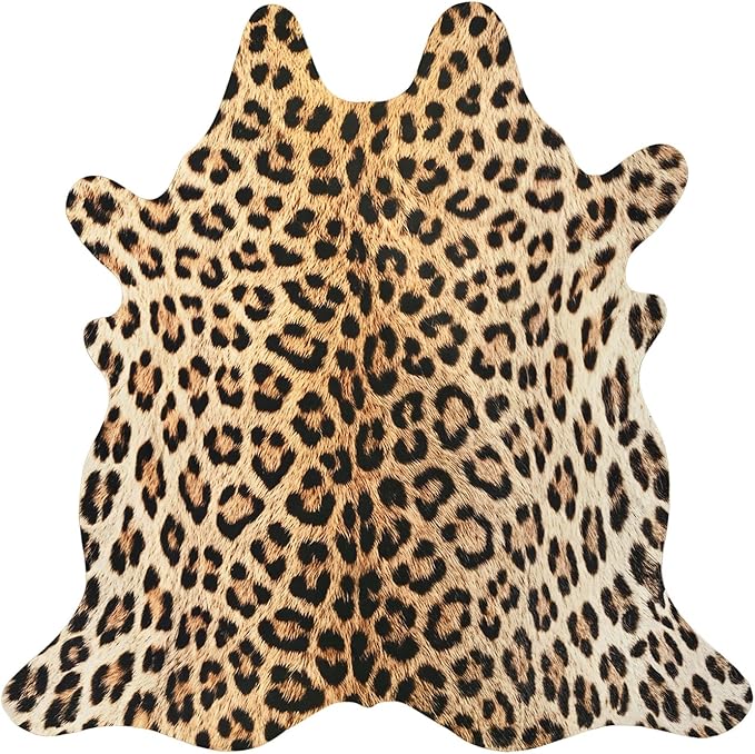 BENRON Premium Leopard Rugs for Living Room Bedroom, Non-Slip Throw Rug for by BENRON