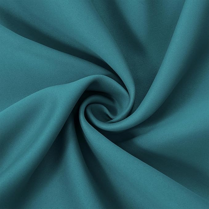 LEMOMO Sea Teal Thermal Blackout Curtains/52 x 108 Inch/Set of 2 Panels Room - Image 5
