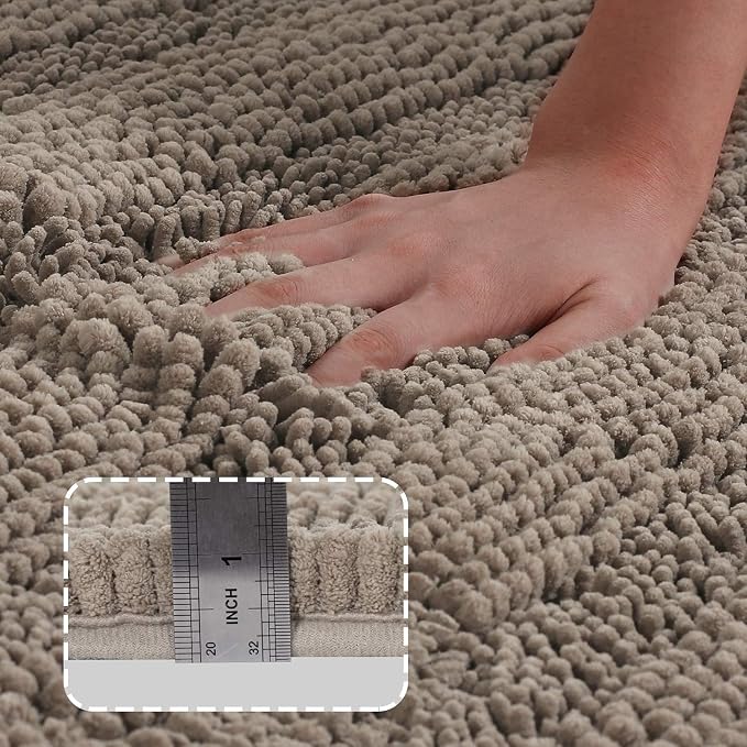 Turquoize Chenille Bath Rugs Non Slip Bath Mat, 24 x 36, Soft & Absorbent - Image 3