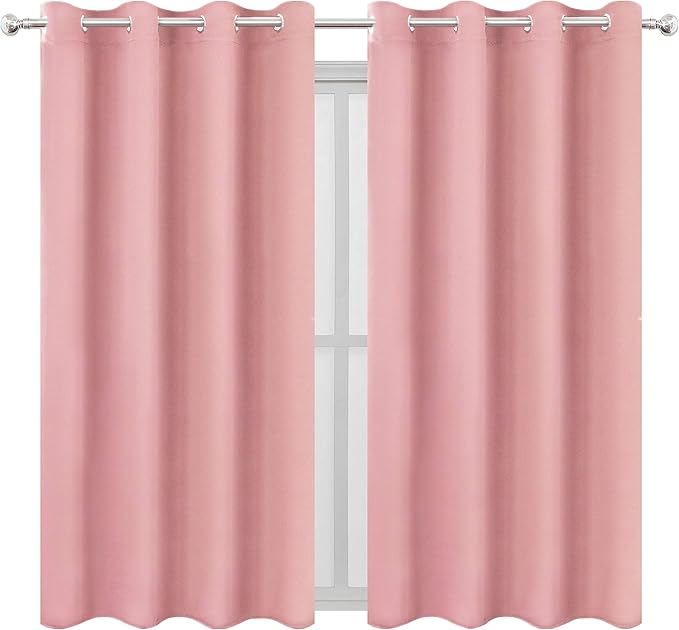 LEMOMO Pink Thermal Blackout Curtains/52 x 54 Inch/Set of 2 Panels Room by Lemomo