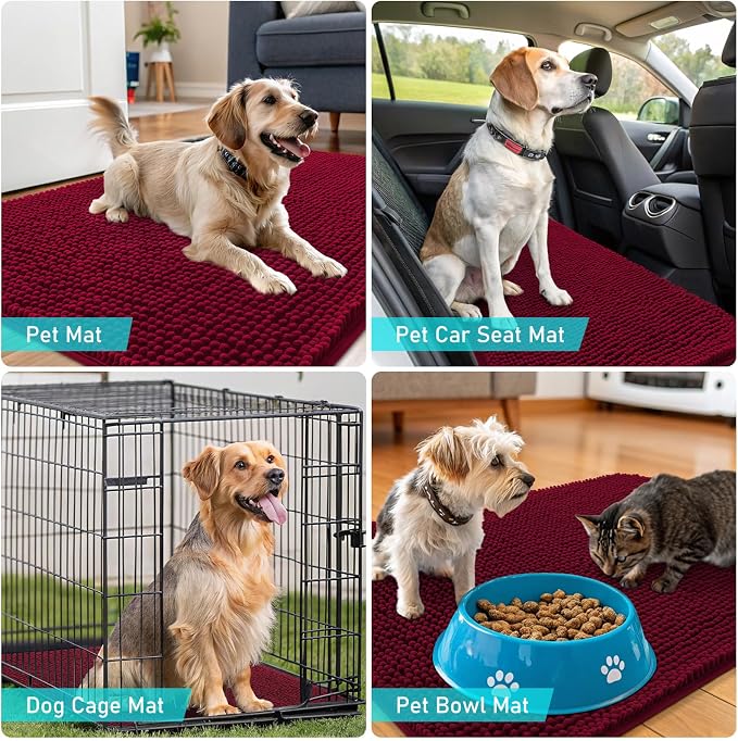 OLANLY Dog Door Mat for Muddy Paws 47x17, Absorbs Moisture and Dirt, Absorbent - Image 7