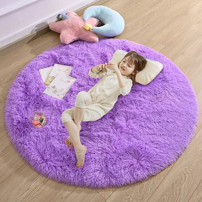 Merelax Soft Area Rug for Livingroom Bedroom, Machine Washable 4'Round Kids by Merelax