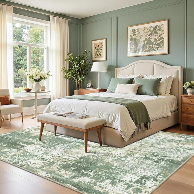 Washable Area Rugs 6'x8' Non-Slip Modern Abstract Soft - Image 3