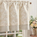 jinchan Linen Valance Curtain Farmhouse Floral Printed Small Window Curtain by JINCHAN