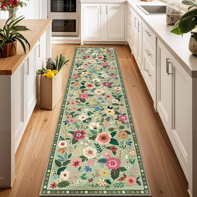 RELEANY Floral Nursery 2x6 Area Rugs Washable Print Boho Cute Carpet Non Slip - Image 6