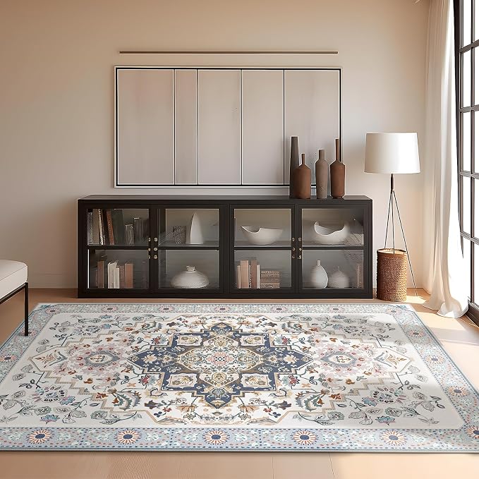 Phantoscope Washable Area Rug 5'x7' Non-Slip, Vintage Boho Rugs - Image 6