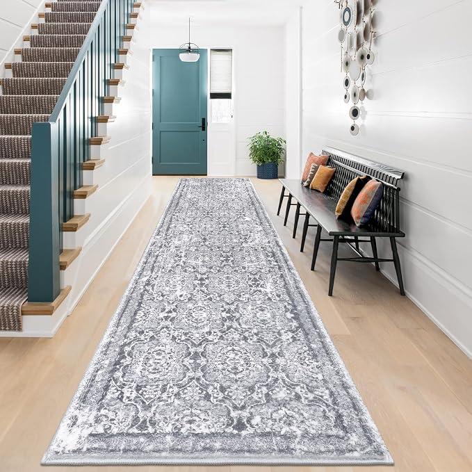 Vaukki Hallway Runner Rug, Vintage Shaggy Soft Laundry Rug Runner, Non Slip by Vaukki