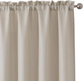 Chyhomenyc Curtains 45 Inch Length 2 Panels, Faux Linen Textured Semi Light by Chyhomenyc