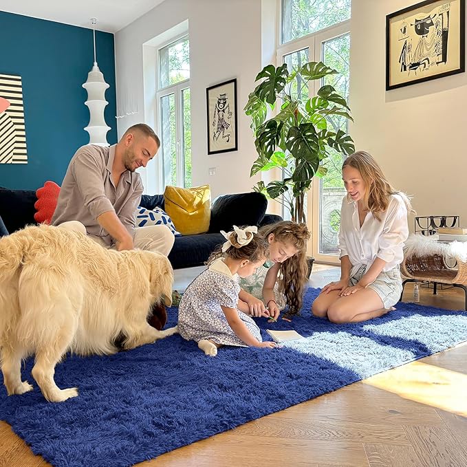 OLANLY 5x5 Area Rugs for Living Room Bedroom, Machine Washable Soft Fluffy - Image 6