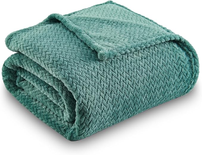 NEWCOSPLAY Super Soft Throw Blanket Light Teal Premium Silky Flannel Fleece - Image 9