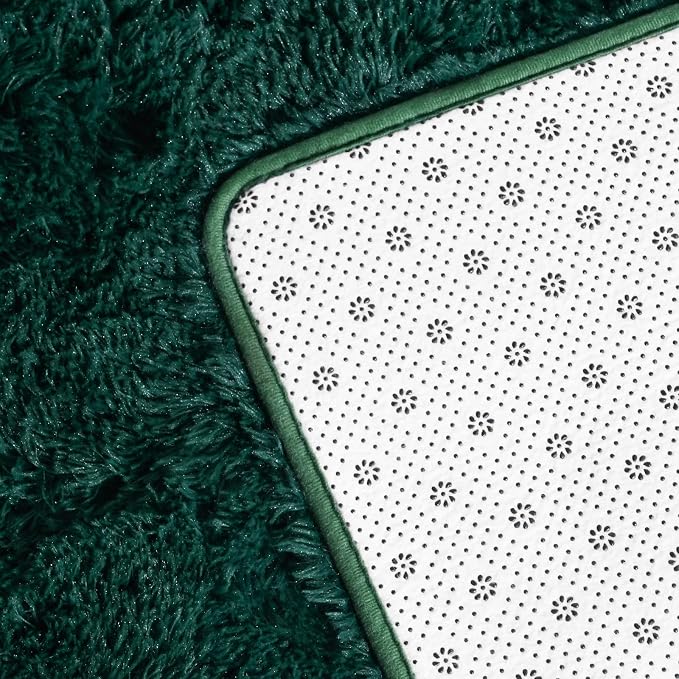 Deerhoo Soft Deep Green Area Rug Shaggy Rugs Fluffy Carpets - Image 5