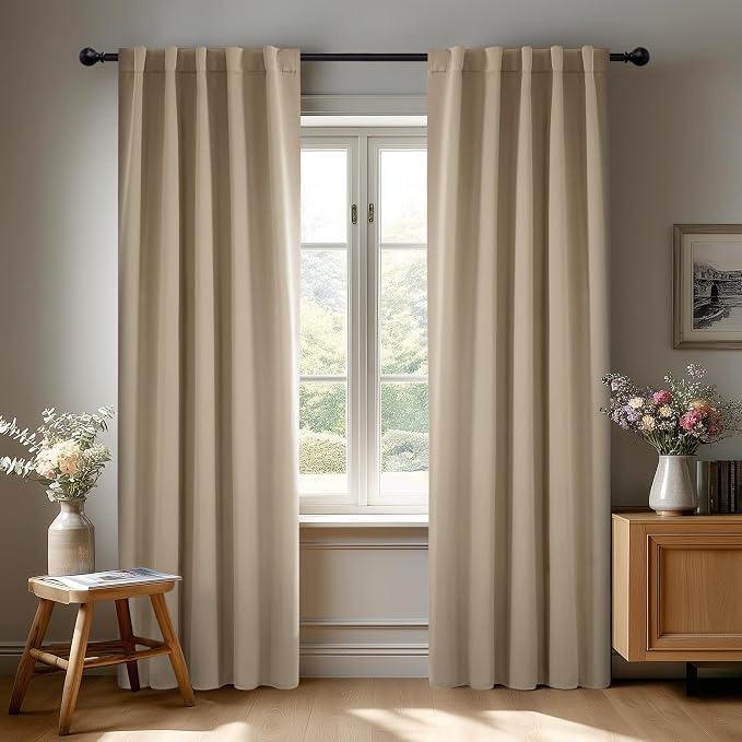 Deconovo Blackout Curtains, Thermal Insulated, W42 x L95 2 Panels, Back Tab by Deconovo